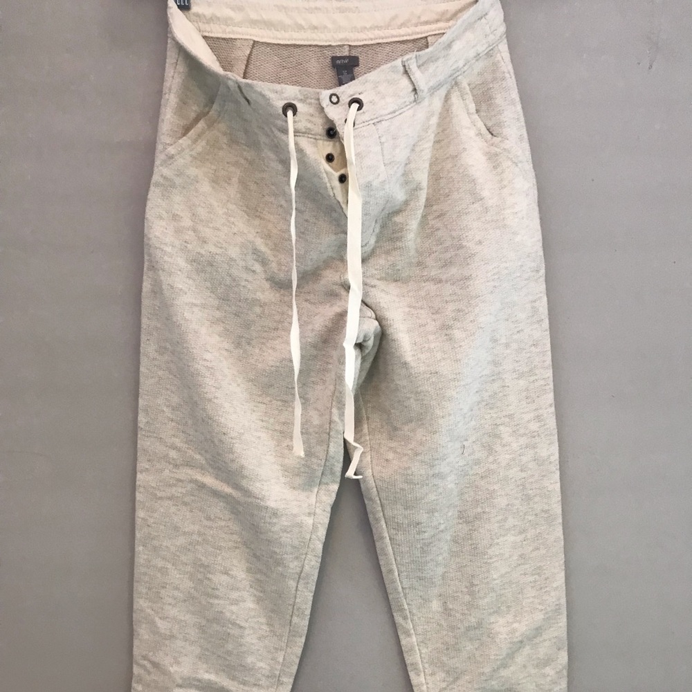 Oatmeal button front joggers